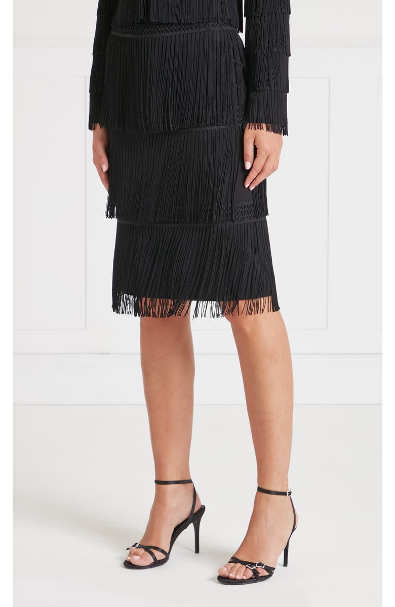 Temperley London Fringe Skirt, Alternate, color, Black