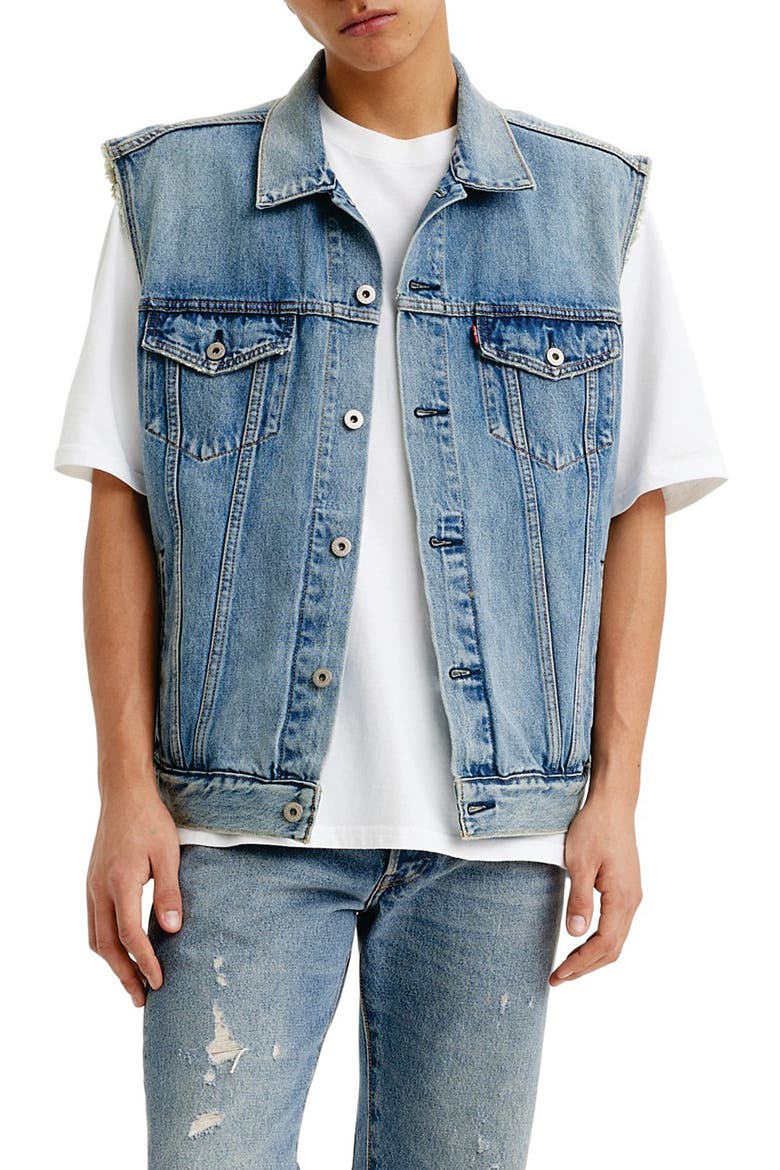 Relaxed Fit Denim Trucket Vest, Main, color, KENTUCKY BLUE VEST