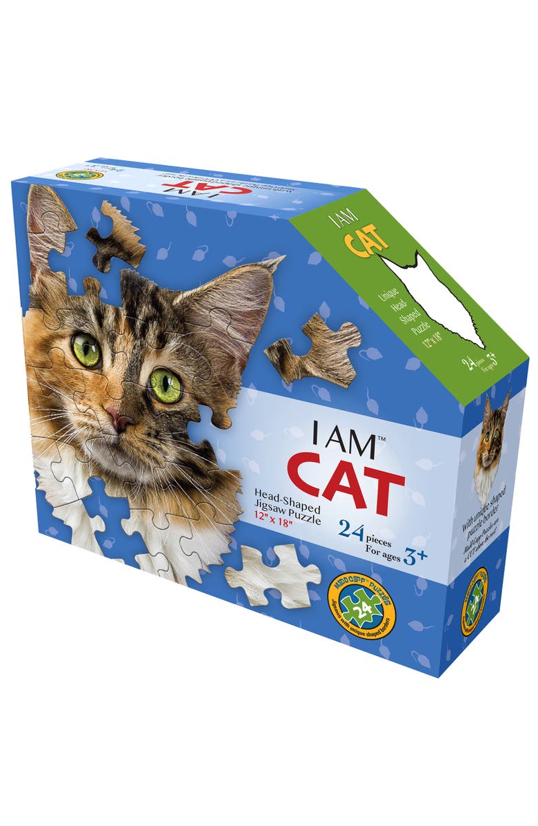 Madd Capp I Am Cat 24 Piece Animal Head Shaped Puzzle, Alternate, color, Multicolored