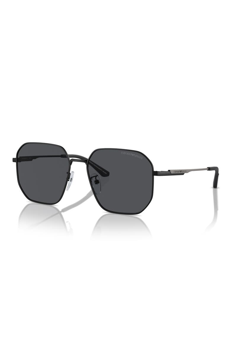 57mm Pilot Sunglasses, Alternate, color, MATTE BLACK / DARK GREY