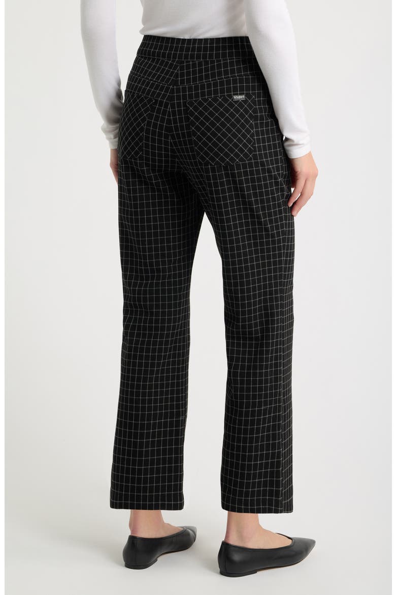 Windowpane Kick Flare Pants, Alternate, color, BLACK/ GREY