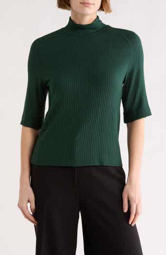 Mock Neck Short Sleeve Sweater