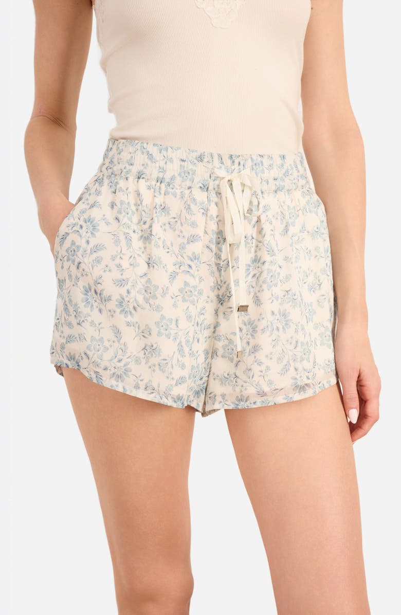 CAMI NYC Cotton 
Silk Drawstring Shorts, Alternate, color, Coastal Paisley