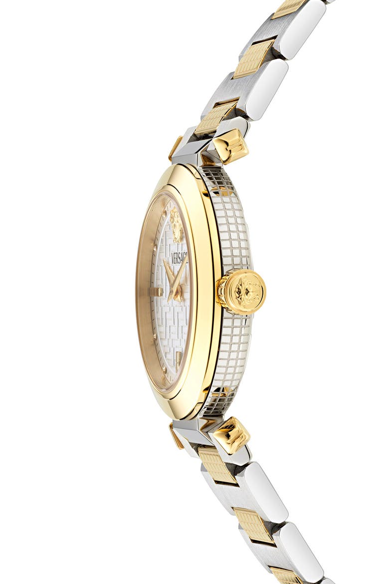 Greek Bracelet Watch, 35mm, Alternate, color, WHITE/ TWO TONE