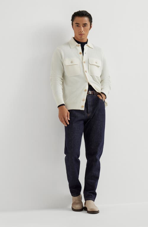 Brunello Cucinelli Wool And Cashmere Western Shirt In White