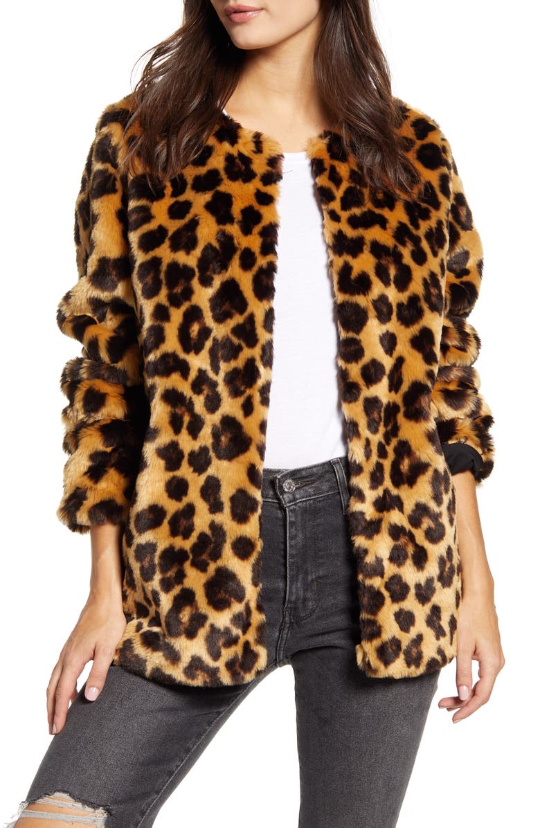 Band of Gypsies Walk on the Wild Side Faux Fur Jacket, Main, color,