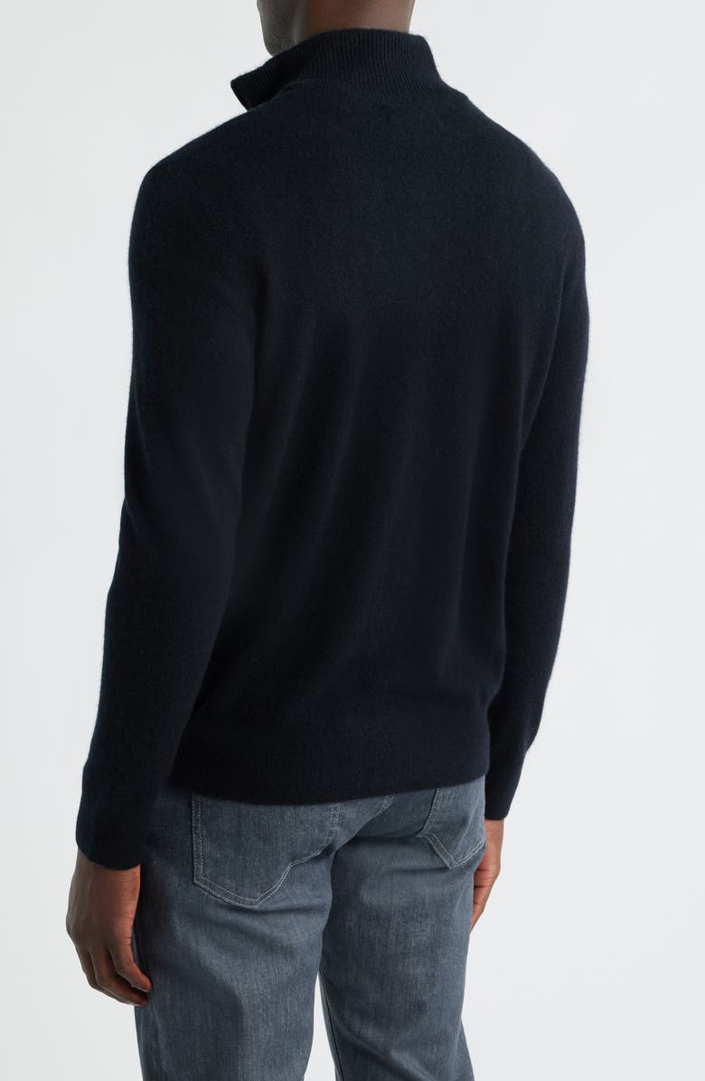Nordstrom Quarter Zip Cashmere Sweater, Alternate, color, Black Caviar