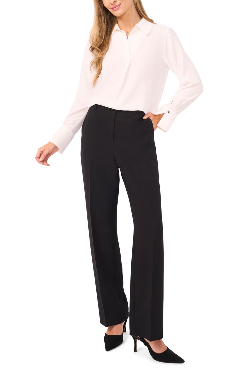 Halogen<sup>®</sup> Tonal Stripe Collared Split Neck Top, Alternate, color, New Ivory
