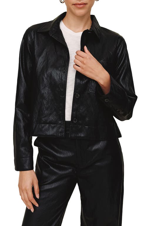 Bella Dahl Crop Faux Leather Jacket In Black