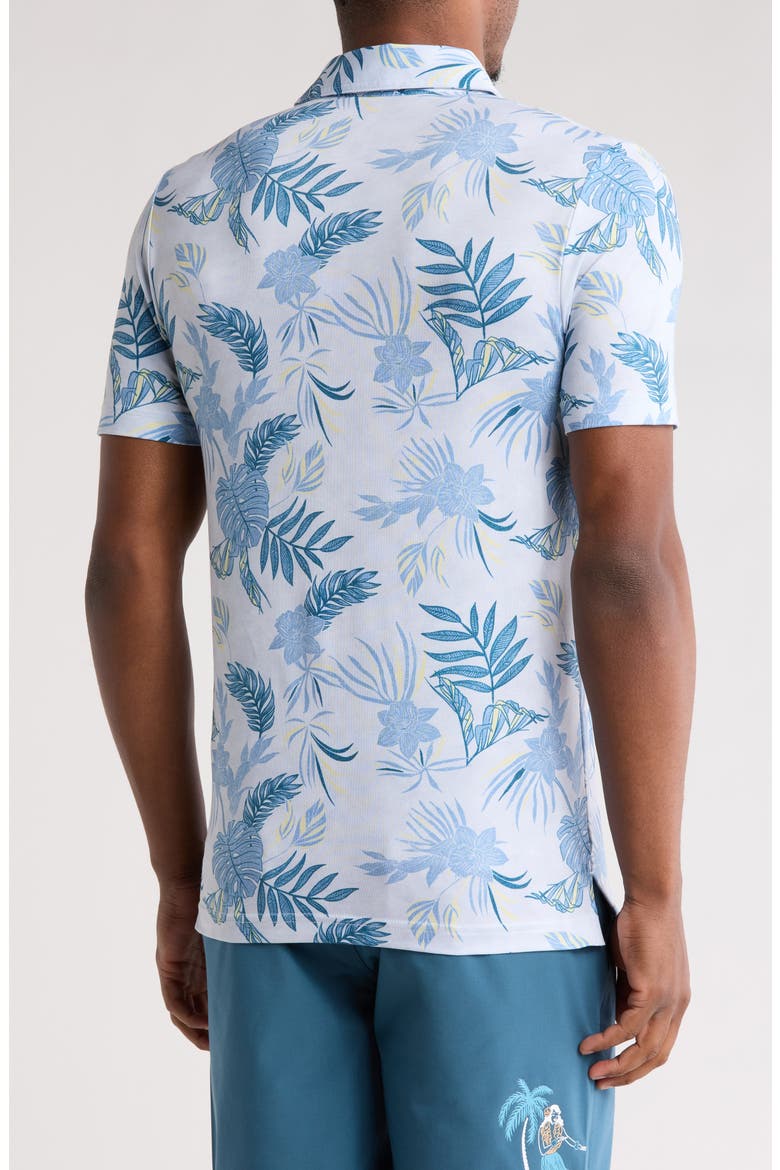 Featherweight Island Print Golf Polo, Alternate, color, HEATHER LIGHT GREY