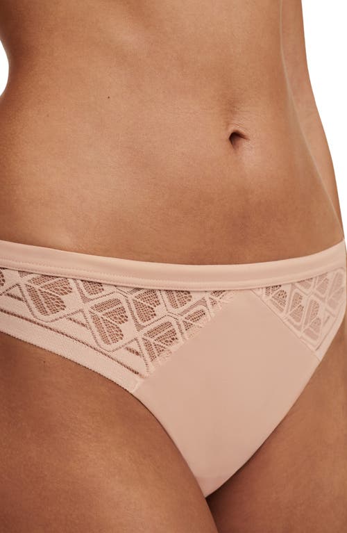Chantelle Lingerie Ace Lace Trim Thong In Nude Blush
