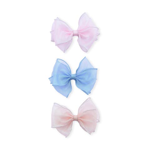 Glitter Bow Hair Clip Set