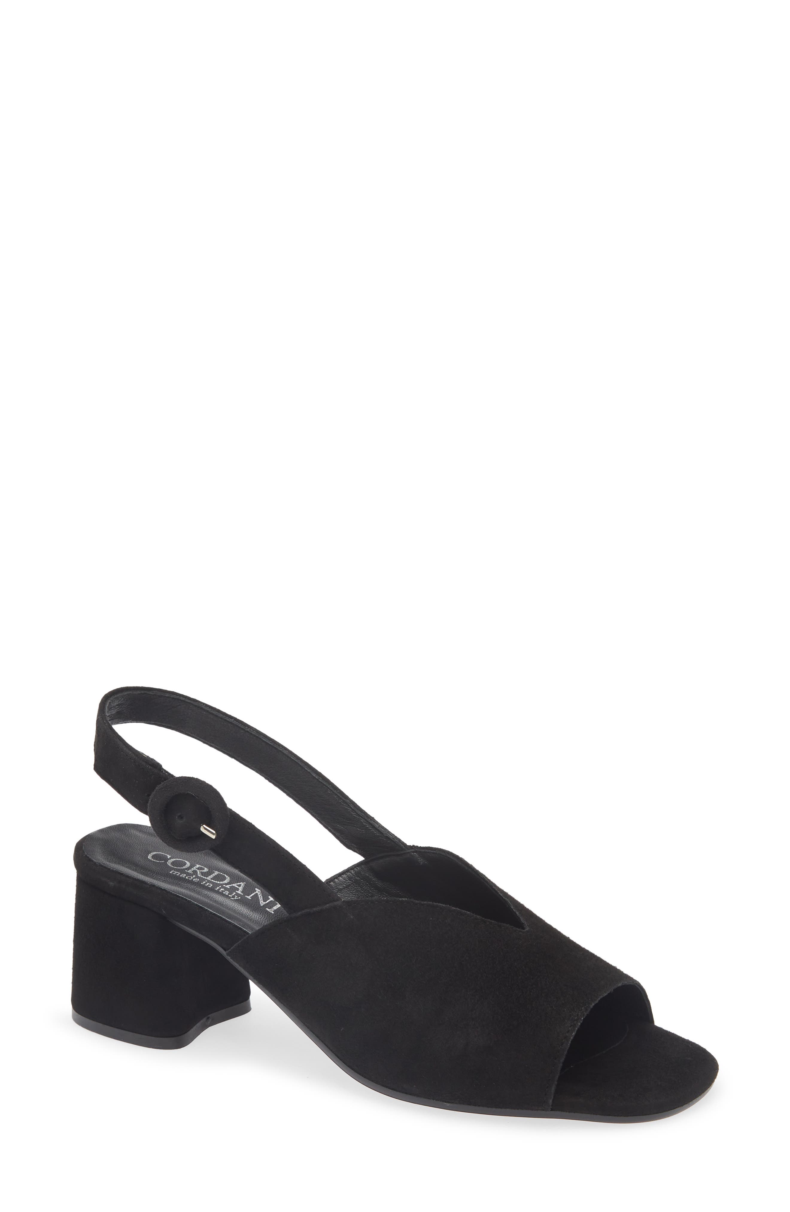 Cordani Pollette Slingback Sandal, Main, color, Black Suede