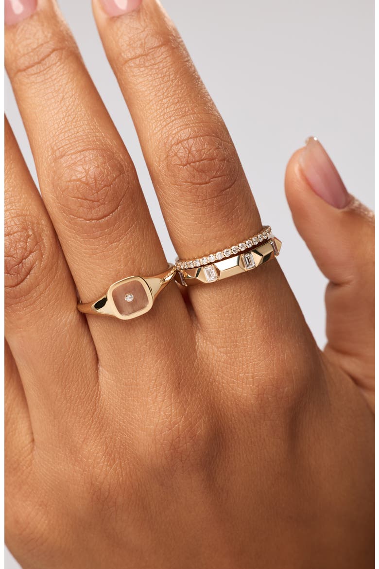 Solid Yellow Gold - Astrid Diamond Station Ring, Alternate, color, Gold