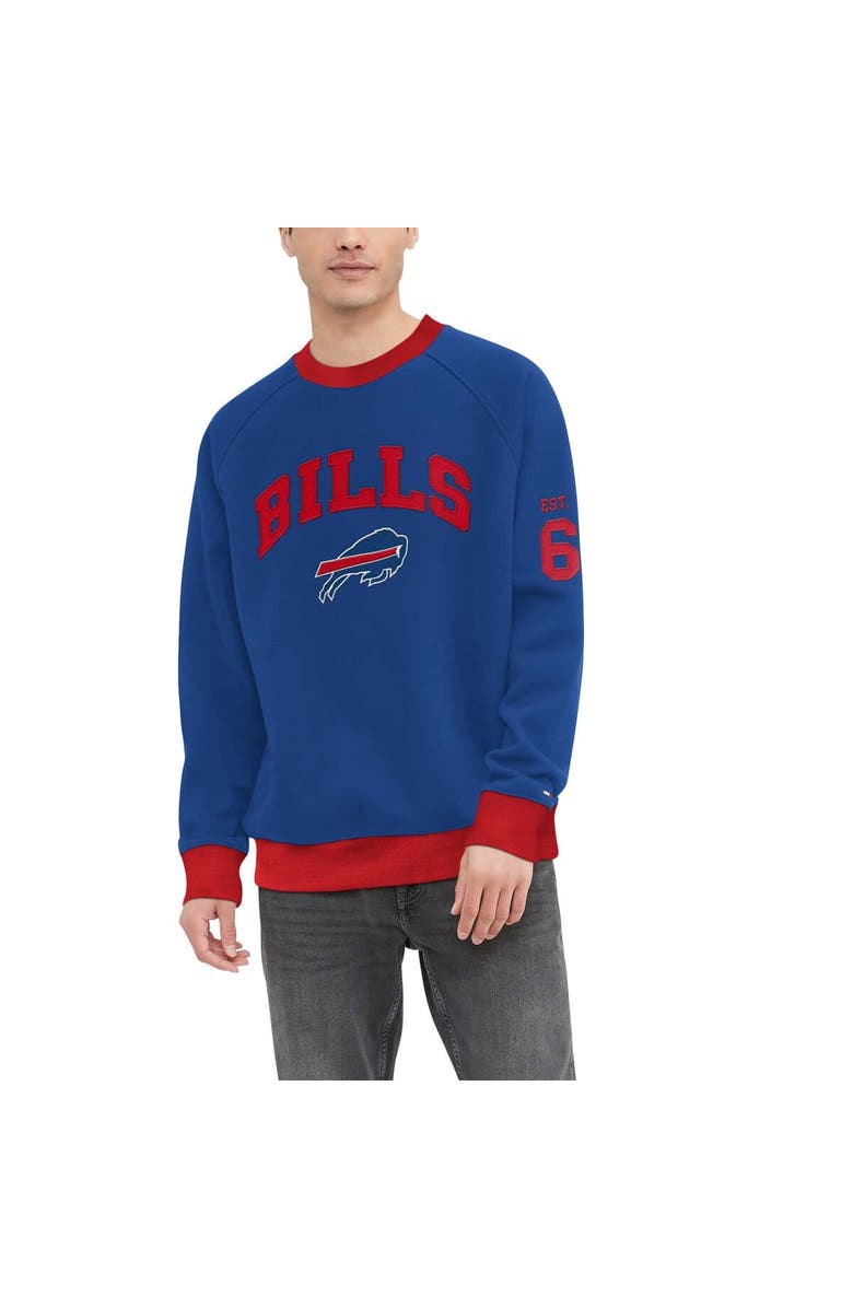 Tommy Hilfiger Men's Tommy Hilfiger Royal Buffalo Bills Reese Raglan Tri-Blend Pullover Sweatshirt, Alternate, color, Royal