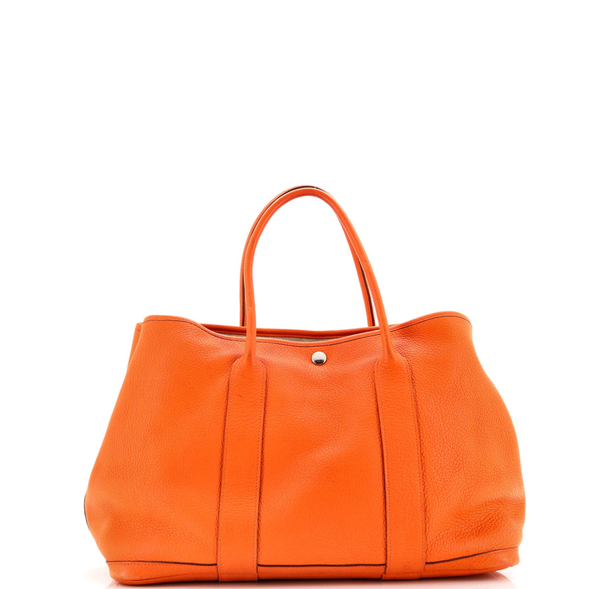 Pre-Owned Hermes Garden Party Tote Leather 36, Alternate, color, Orange H