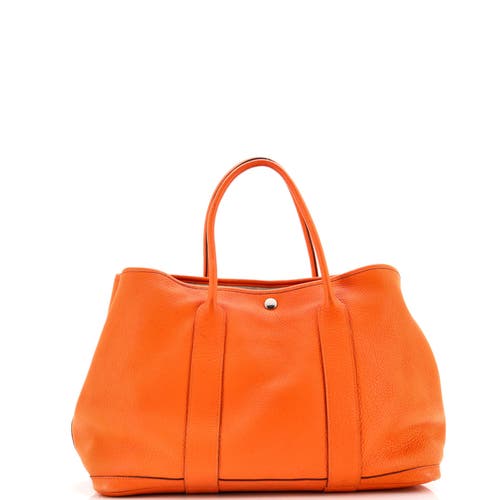 Pre-owned Hermes Hermes Garden Party Tote Leather 36 In Orange