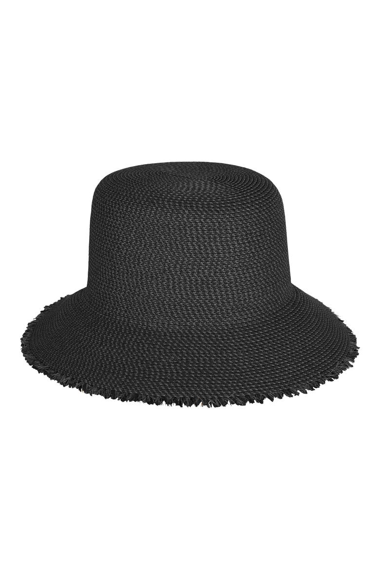 Squishee® Straw Bucket Hat, Main, color, BLACK