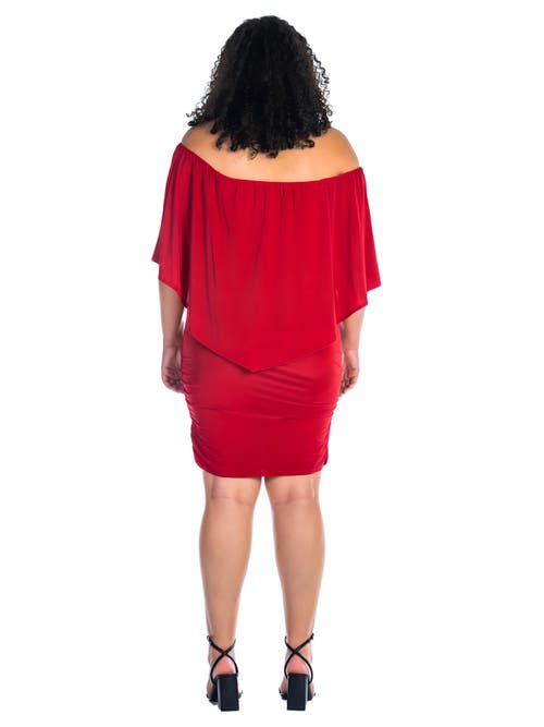 24seven Comfort Apparel Convertible Bodycon Mini Dress Ruffled Sleeve In White