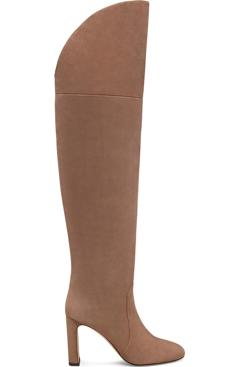 Stuart Weitzman Babette Over the Knee Tubo 85 Boot, Alternate, color, Taupe Suede