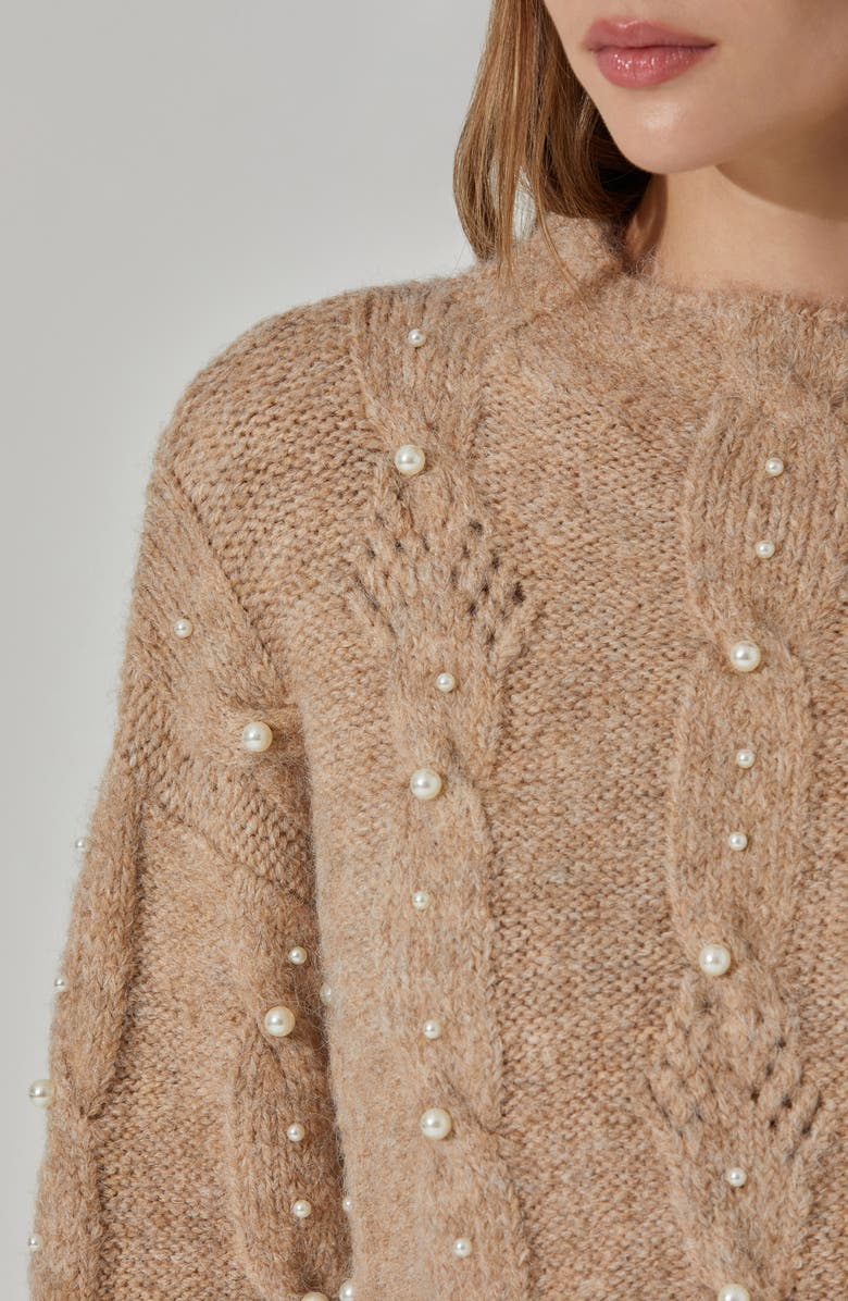 Kit Faux Pearl Cable Stitch Sweater