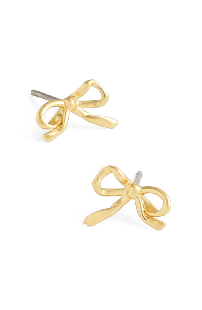 Madewell Baby Bow Stud Earrings, Main, color, Vintage Gold