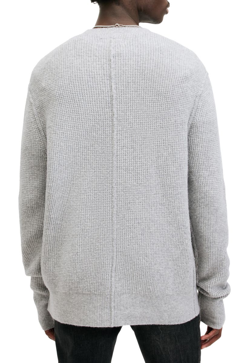 AllSaints Hatten Waffle Stitch Sweater, Alternate, color, Light Grey