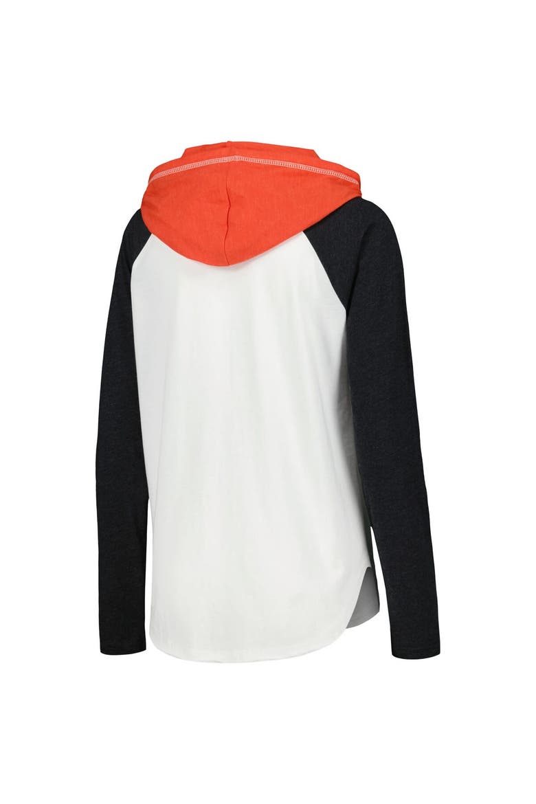 Women's G-III 4Her by Carl Banks White Kyle Busch MVP Raglan Hooded Long Sleeve T-Shirt, Alternate, color, White