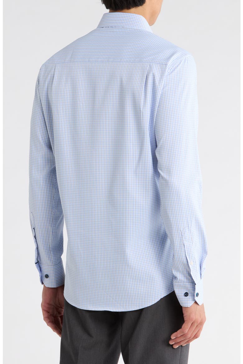 Grid Print Slim Fit Dress Shirt, Alternate, color, BLUE