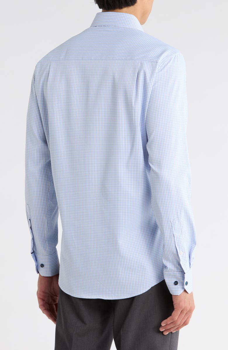 Duchamp Grid Print Slim Fit Dress Shirt, Alternate, color, Blue