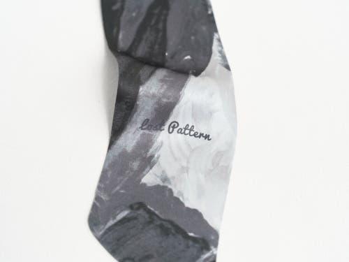 Lost Pattern Nyc "himalaya" Silk Neck Bow Scarf In Gray