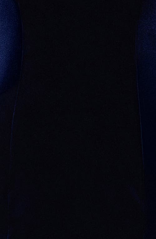 Blondie Nites Bow Stretch Velvet Minidress In Blue