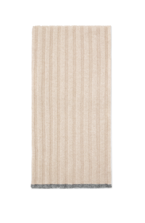 Brunello Cucinelli Cashmere Rib-knit Scarf In Sand