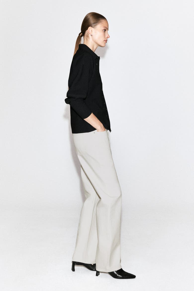 Waisted Crepe-Jersey Shirt, Alternate, color, BLACK