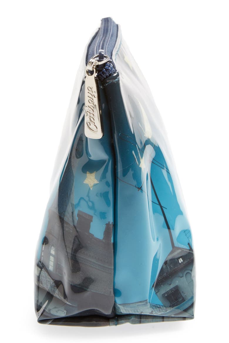 'Small Rooftop Cat' Cosmetics Bag, Alternate, color, ROOFTOP CAT