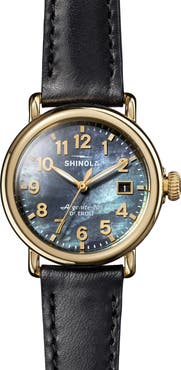 Shinola Runwell Leather Strap Watch, 36mm