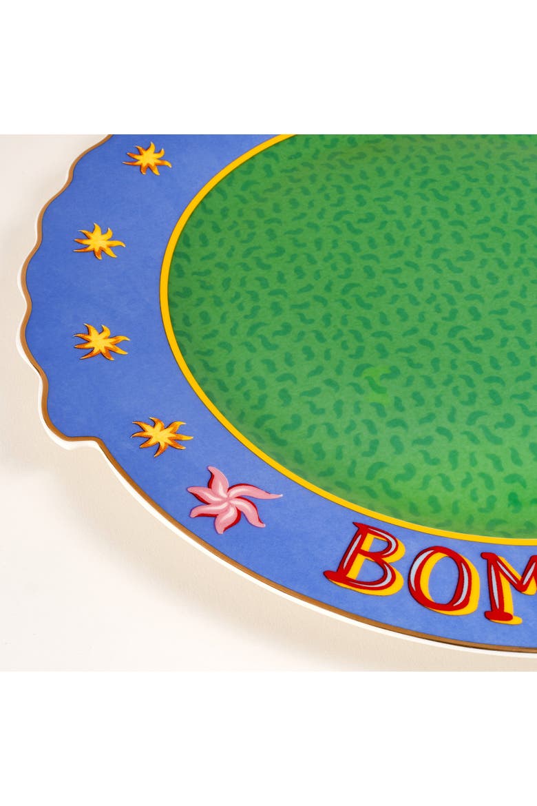 Luohu Bonita Porcelain Service Plate 11" Artisan Ceramic, Alternate, color, Green