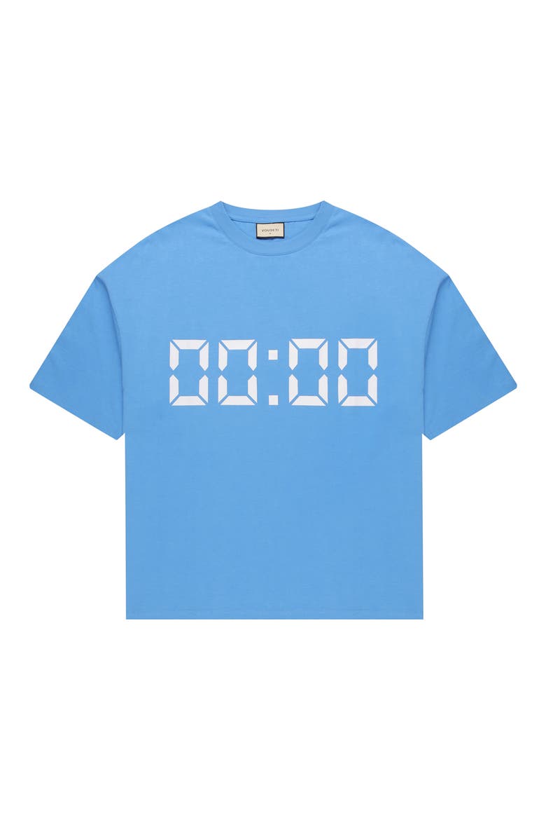 Us Against Time Cotton Graphic T-Shirt, Alternate, color, BRIGHT BLUE