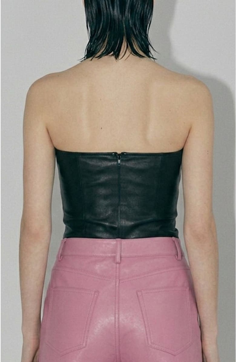 AS by DF Cinematique Stretch Leather Bustier, Alternate, color, Black