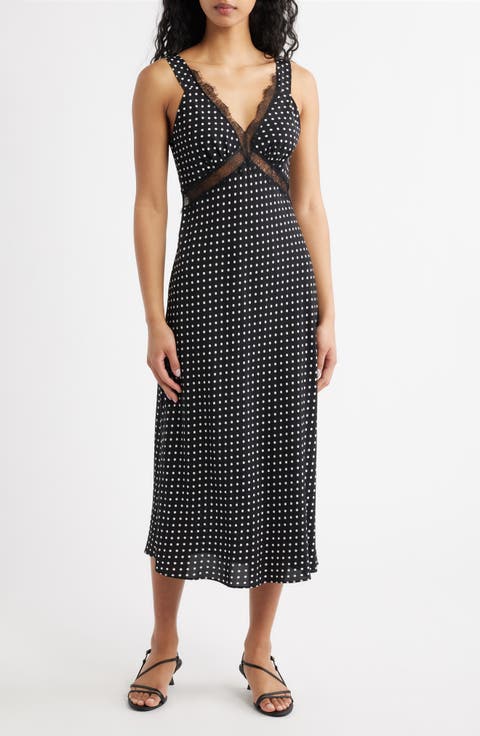 Kennedy Eyelash Lace Trim Midi Slipdress