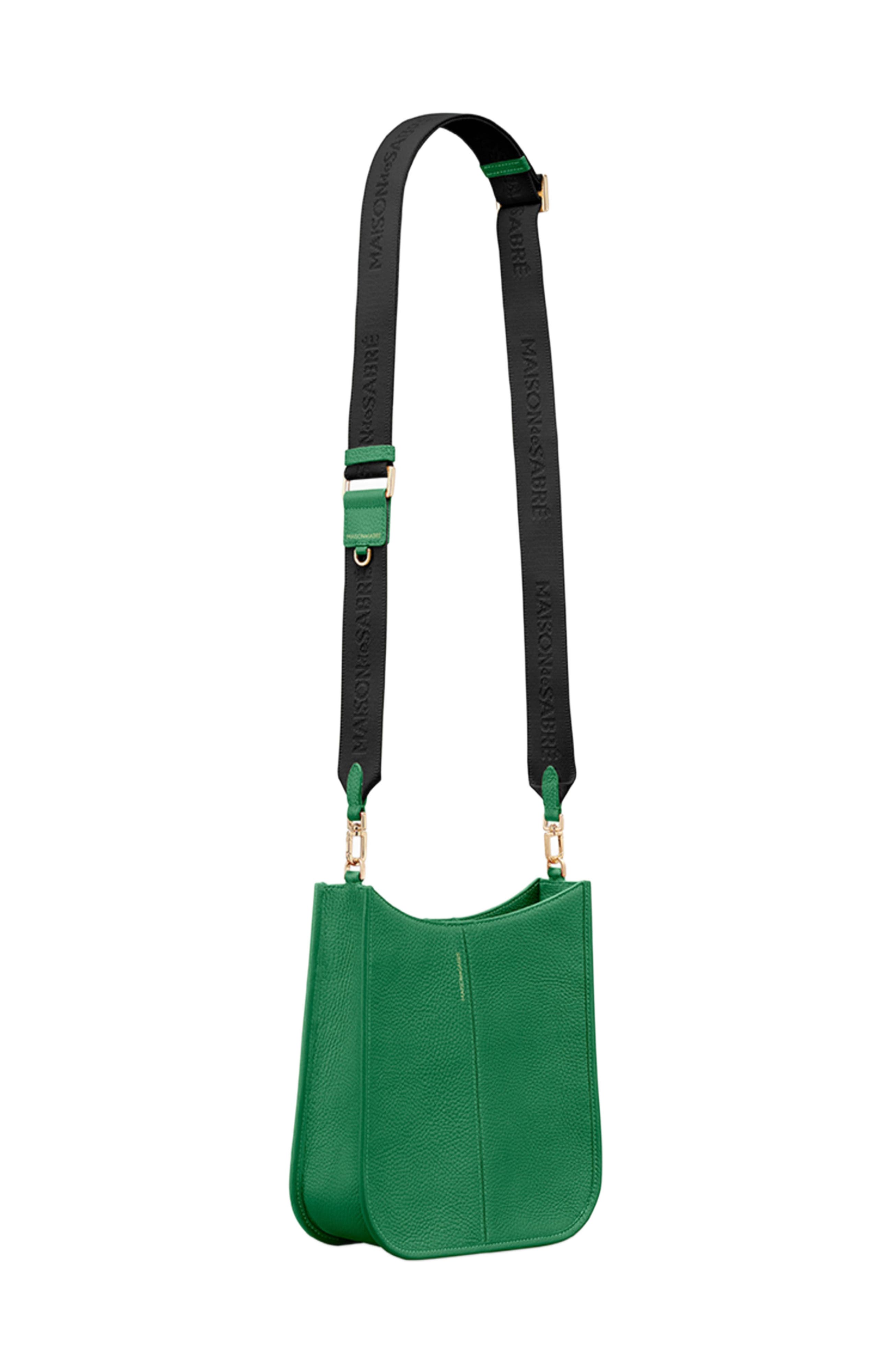 Leather Saddle Bag, Alternate, color, Emerald Green
