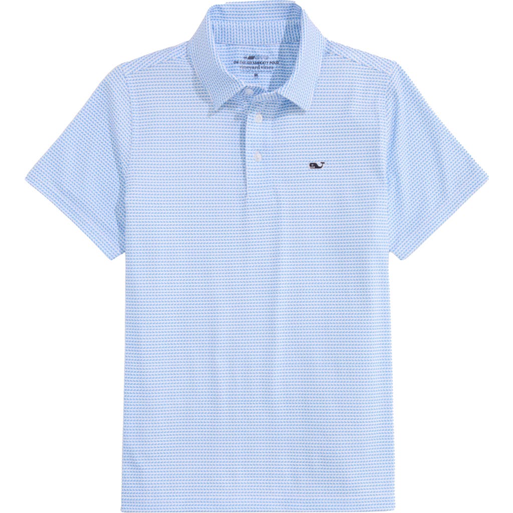 Vineyard Vines Kids' Bradley Stripe Stretch Polo In Blue