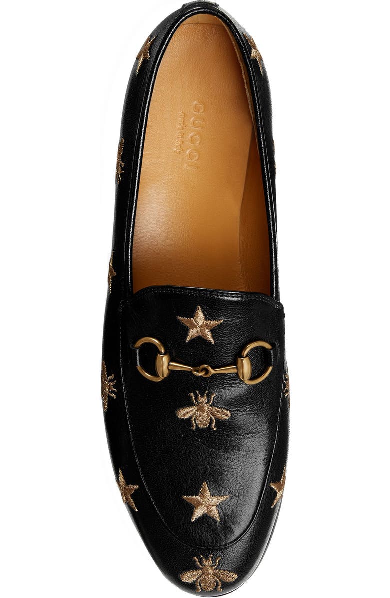 Gucci Jordaan Embroidered Bee Loafer, Alternate, color,