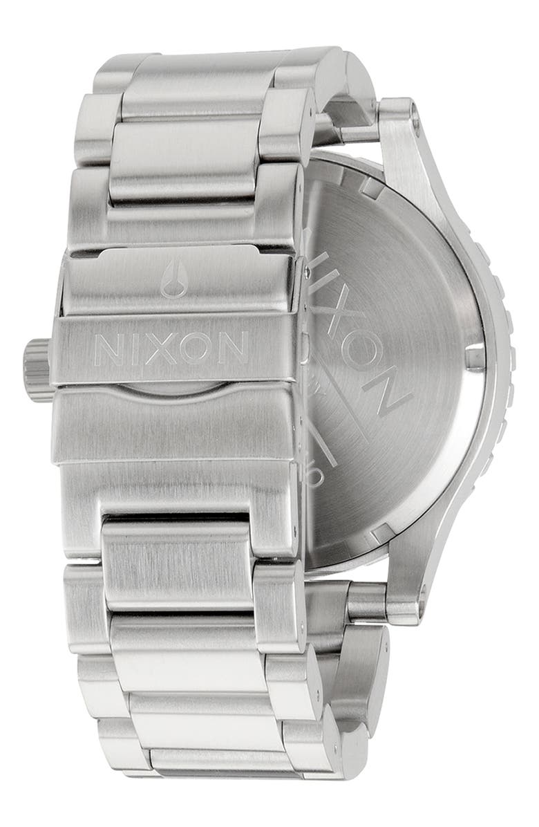 Nixon 51-30 Chronograph Bracelet Watch, 51mm, Alternate, color, Silver / Midnight