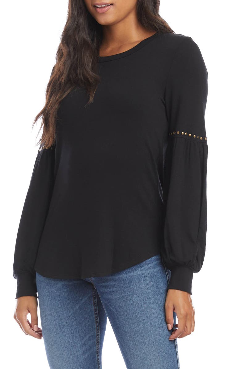 Karen Kane Studded Sleeve Blouse, Alternate, color,
