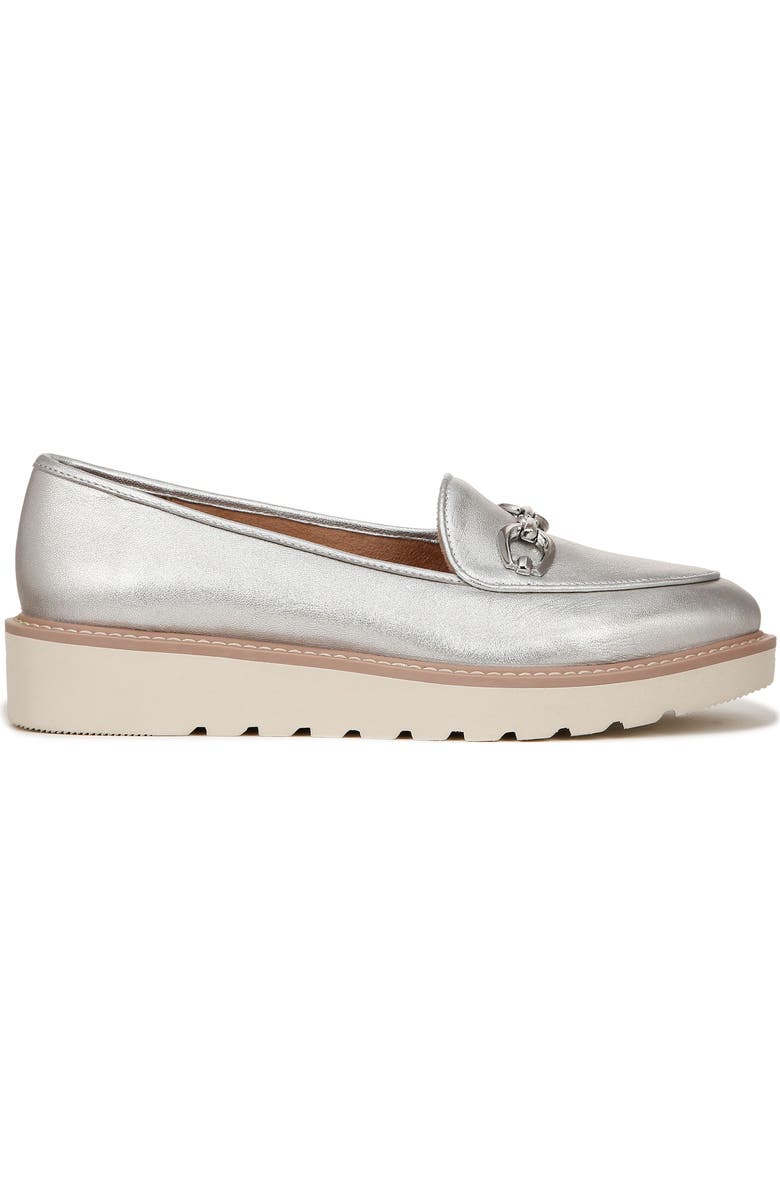 Naturalizer Adiline Bit Platform Loafer, Alternate, color, Silver Leather