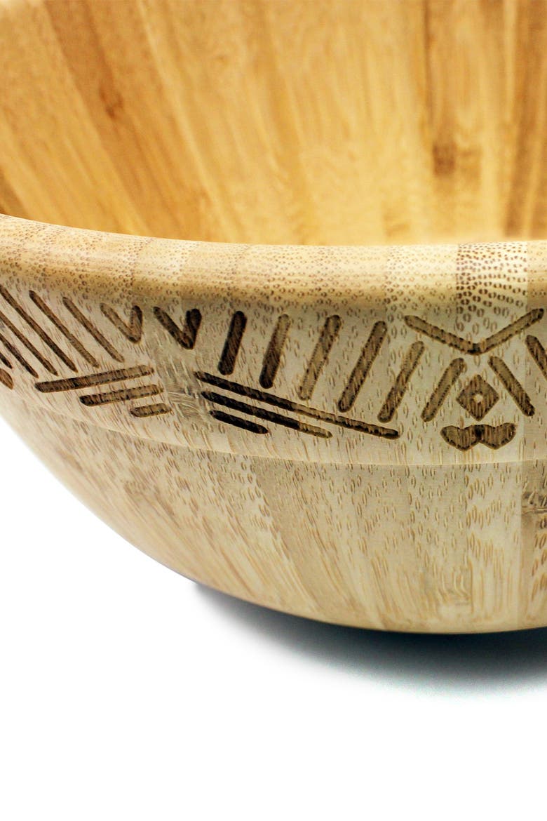 Bamboo Decorated Salad Bowl, Alternate, color, MULTI