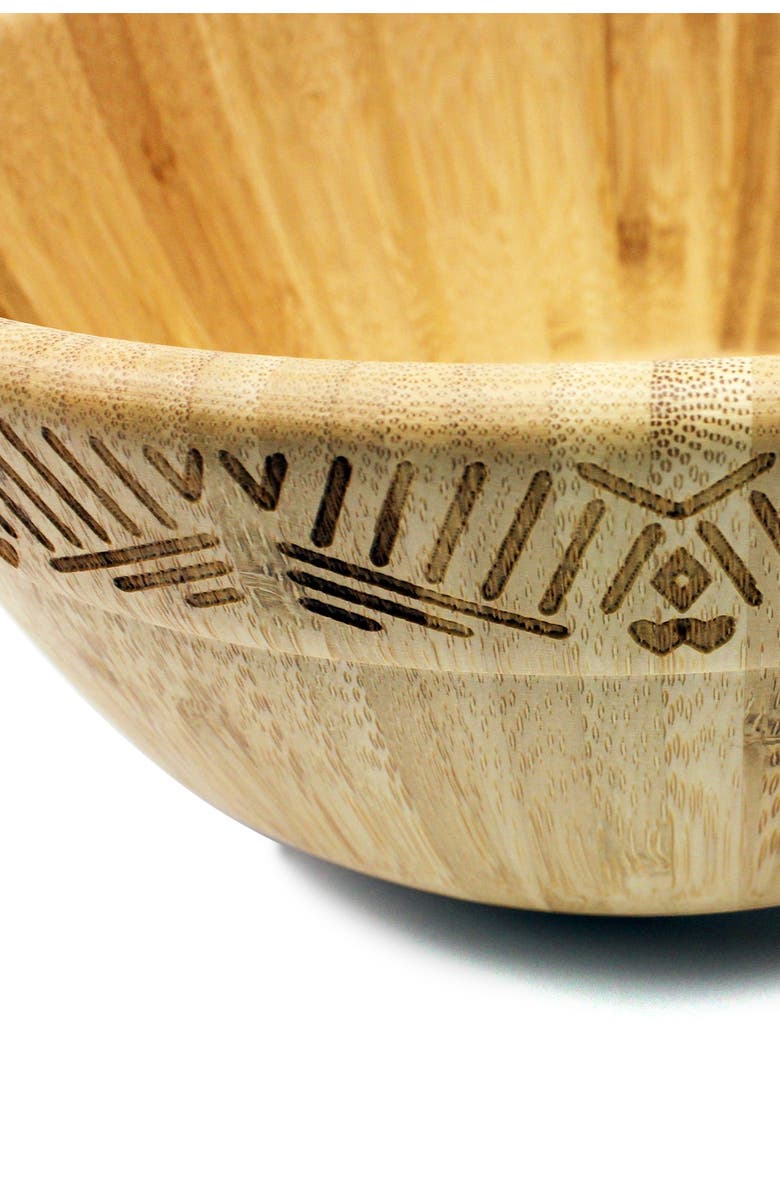 BergHOFF Bamboo Decorated Salad Bowl, Alternate, color, Multi
