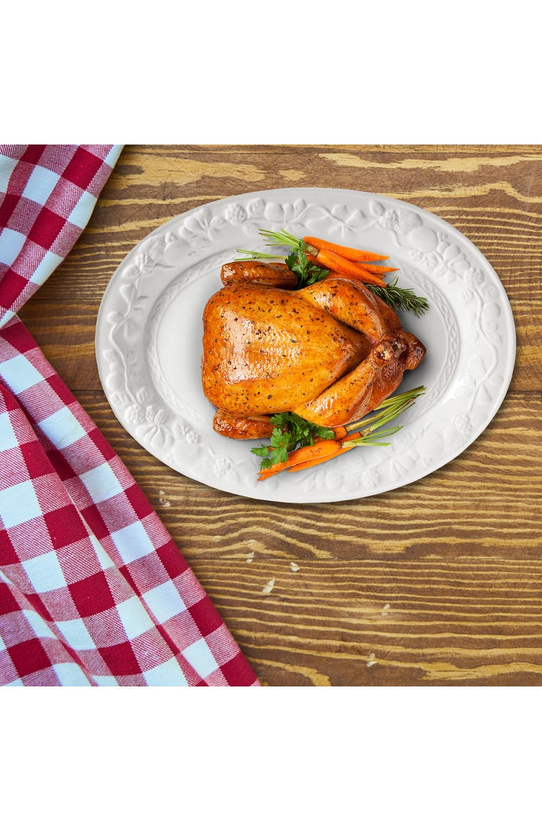 Gibson Home Fruitful 18.75 Inch Oval Platter, Alternate, color, White