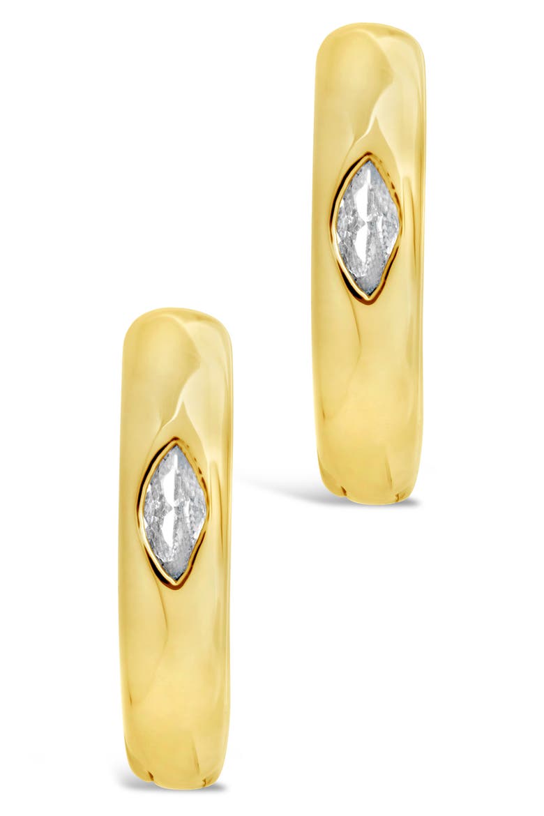 Rayne CZ Hoop Earrings, Alternate, color, GOLD